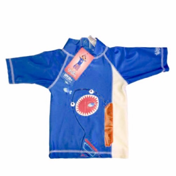 UVSkinz Shark Rash Guard Matching Trunks 2T - Picture 7 of 16